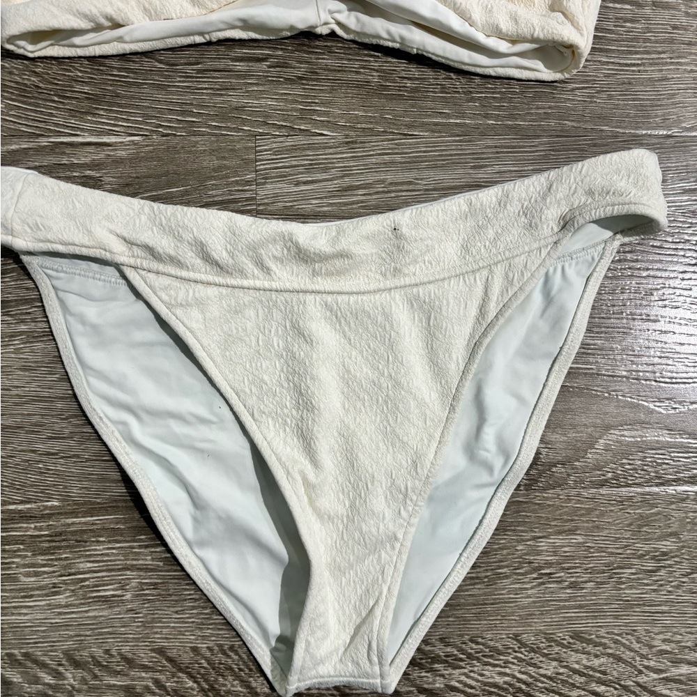 Revel Rey Abigal Bikini Top and Bottom in Cream Snake, Size M, L - Picture 5 of 6